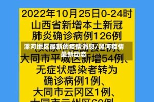 漯河地区最新的疫情消息/漯河疫情最新动态