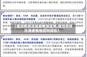 【廊坊燕郊还是疫情地区吗,廊坊燕郊还是疫情地区吗现在】