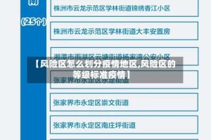 【风险区怎么划分疫情地区,风险区的等级标准疫情】