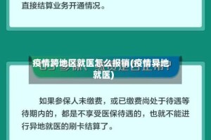 疫情跨地区就医怎么报销(疫情异地就医)
