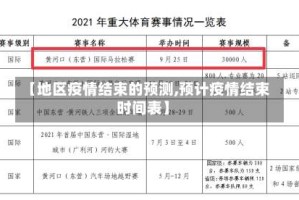 【地区疫情结束的预测,预计疫情结束时间表】