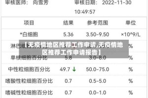 【无疫情地区推荐工作申请,无疫情地区推荐工作申请报告】