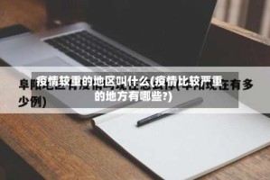 疫情较重的地区叫什么(疫情比较严重的地方有哪些?)