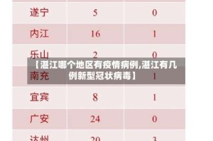 【湛江哪个地区有疫情病例,湛江有几例新型冠状病毒】