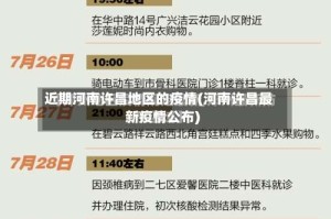近期河南许昌地区的疫情(河南许昌最新疫情公布)