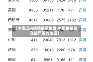 【中国近来疫情最重地区,中国疫情现在最严重的地区】