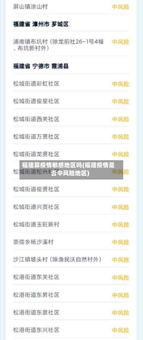 福建算疫情敏感地区吗(福建疫情是否中风险地区)-第1张图片
