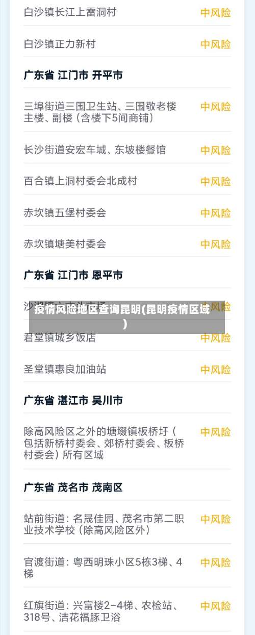 疫情风险地区查询昆明(昆明疫情区域)-第2张图片