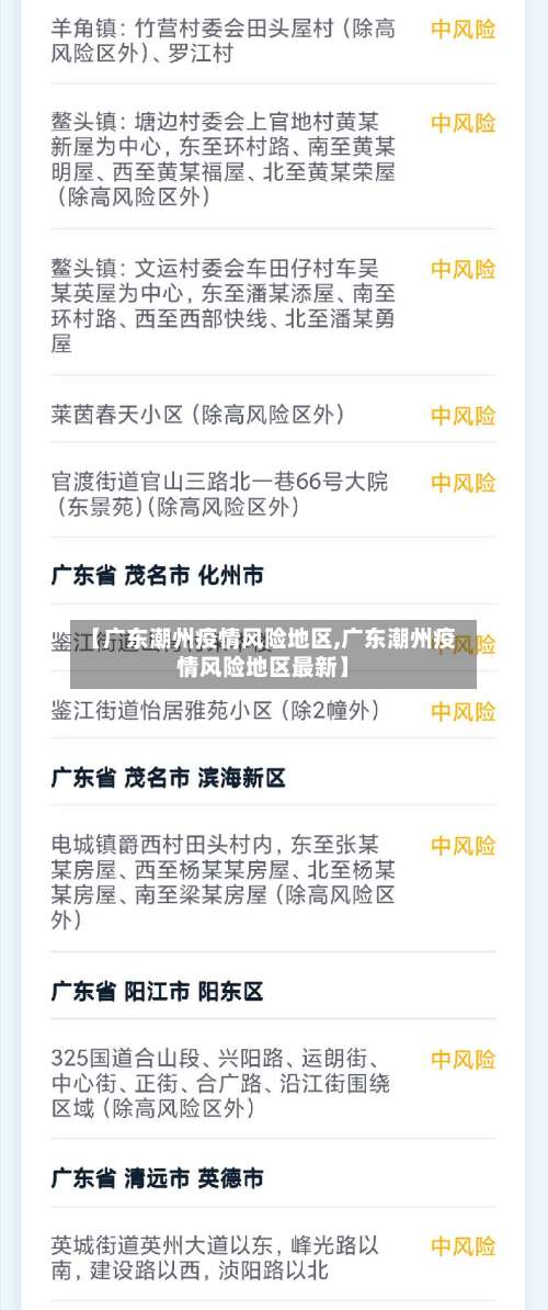 【广东潮州疫情风险地区,广东潮州疫情风险地区最新】-第1张图片