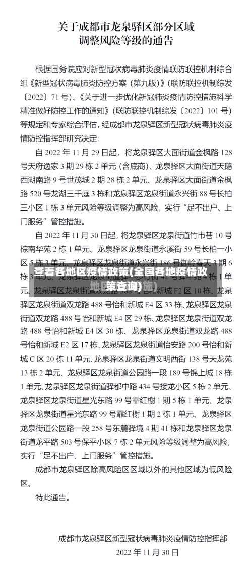 查看各地区疫情政策(全国各地疫情政策查询)-第1张图片