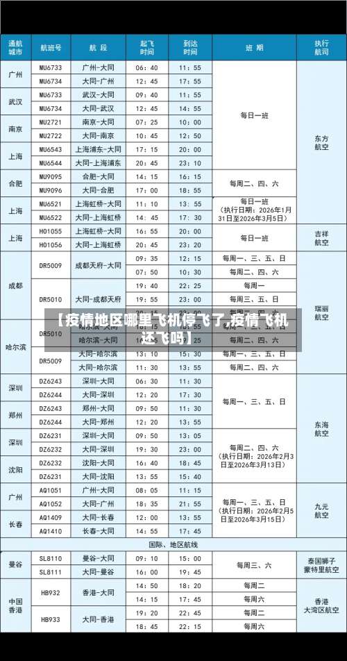 【疫情地区哪里飞机停飞了,疫情飞机还飞吗】-第1张图片