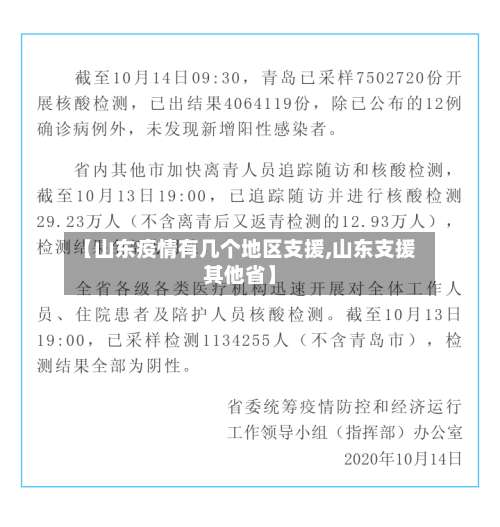 【山东疫情有几个地区支援,山东支援其他省】-第3张图片