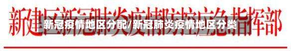 新冠疫情地区分配/新冠肺炎疫情地区分类-第1张图片